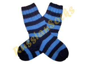 Вязаные полосатые носки в морском стиле. Мужские вязанные носки
