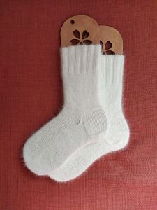 Пуховые носки купить женские вязаные белые носочки пух норки теплые пушистые